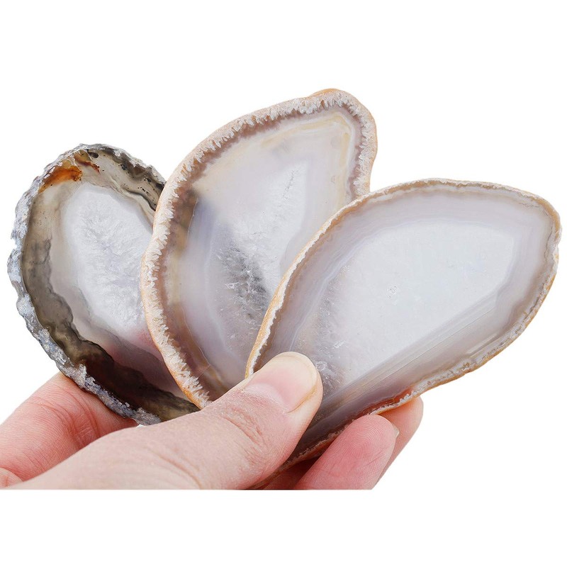 KYEYGWO 10 Pcs Polished Agate Geode Slices Stone for Home