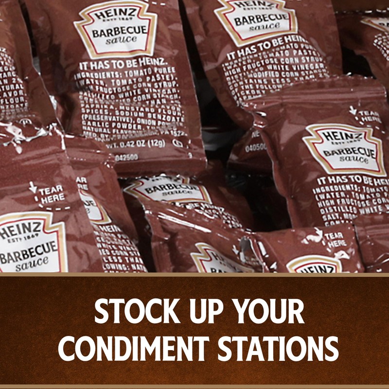 Heinz BBQ Sauce Single Serve Packet (0.4 oz Packets, Pack