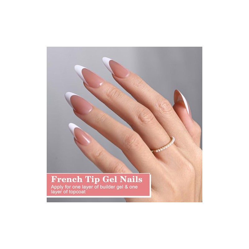 Puntas de uñas de gel francesas, 240 piezas de uñas