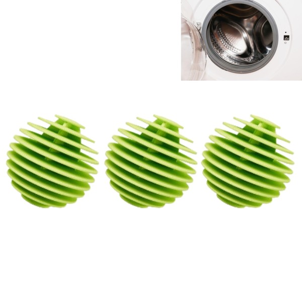 Leiasnow Laundry Balls, Dryer Balls, Laundry Balls, Set of 3, Front-Load, Washer, Dryer, Tangle-Free Dusting (Green, 3)