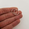 5/8 Inch Thin Small Sterling Silver Lightly Hammered Sleeper Hoop