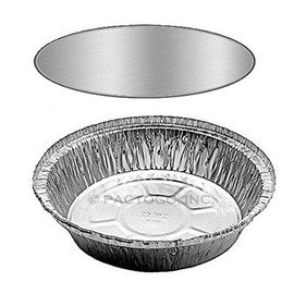 Durable Packaging 7" Round Aluminum Foil Take-Out Pan w/Board Lid -Disposable Food Container (pack of 500)