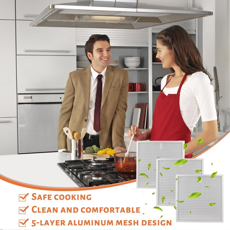 JAMHER 2 Pack S99010467 Range Hood Filter Replacement 5 Layer