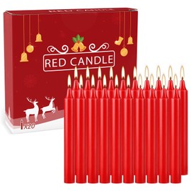 YOROXRG Set of 20 Red Spell & Chime – Premium Mini Taper Candles for Rituals, Prayer, Birthdays, Meditation, Altar - 4 Inch Tall, Unscented (Red)