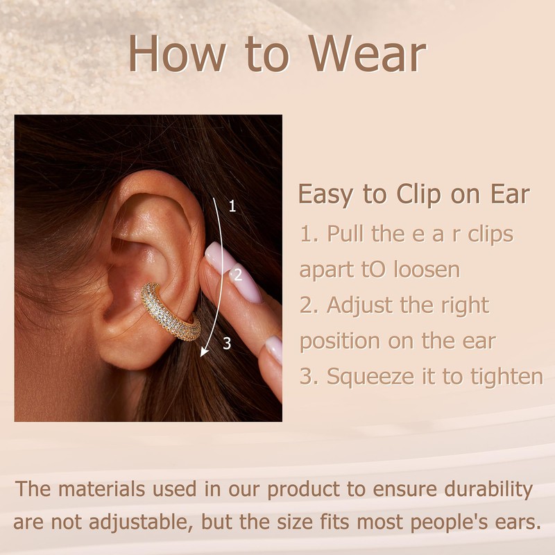 Sanfenly Ear Cuff Non-Piercing Earrings, Women's Chunky Earcuff Earrings No