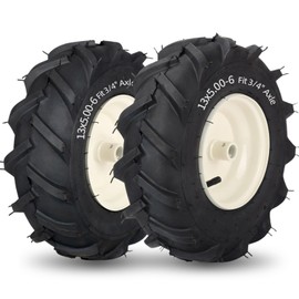 GICOOL 13x5.00-6" Tiller Tire and Wheel, 【3/4" Axle Size】, 3-1/8" Centered Hub, Compatible with Craftsman & Troy-Bilt Tiller Replacement
