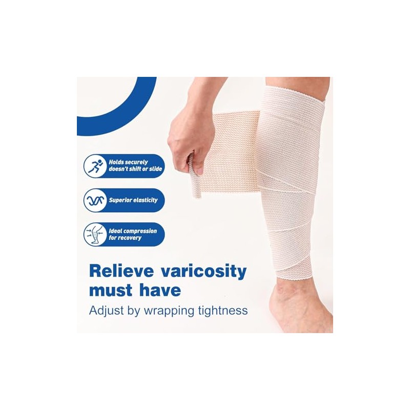 AZEN Premium 10 Pack Elastic Bandage Wrap 6 Inch, Compression