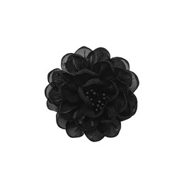 5cm Cute Camellia Flower Brooch Pin for Women Girls Fashion Fabric Floral Hat Hair Clips Brooches Lapel Pins Cocktail Tea Party Costume Dress Accessories Holiday Wedding Jewelry (Black)