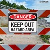 Danger Keep Out Hazard Area Sign 14x10 inch | Aluminum