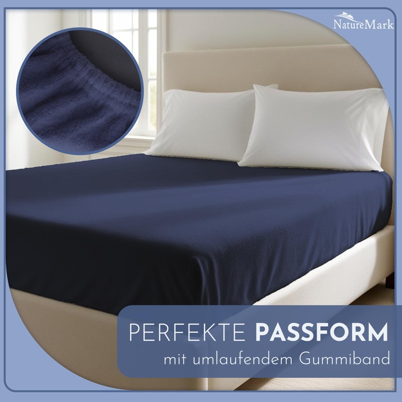 NatureMark Terry Towelling Fitted Sheet, Many Sizes & Colours, Brand