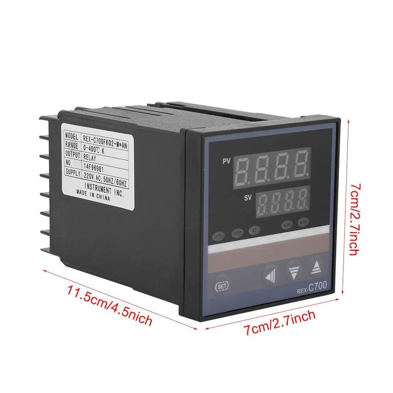 Digital Thermostat, 220V Digital Temperature Controller Digital PID 0-400 REX-C700