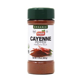 Badia Organic Cayenne Pepper, 1.75 oz – Ground Red Pepper Spice for Cooking, Seasoning & Heat – Fresh & Bold Flavor