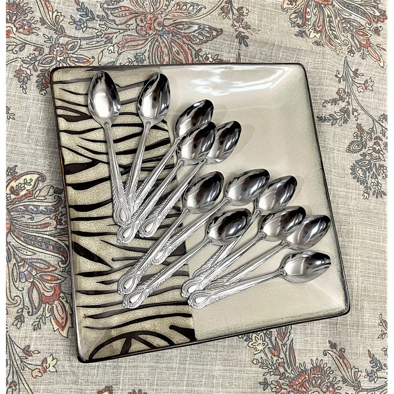 Teaspoon Small 12 Pieces Espresso Coffee Spoons Flatware Set Stainless