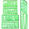6 Pieces Plastic Measuring Templates Building Formwork Stencils Geometric Drawing