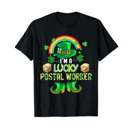 I'm A Lucky Postal Worker St. Patrick's Day Symbols Clovers T-Shirt