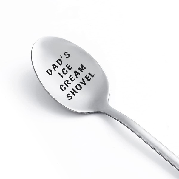 Gifts for Dad Ice Cream Spoon Scoop for Ice Cream Lovers, Mens Stocking Stuffers for Christmas Ideas Steel Spoon Shovel, Birthday Gifts Christmas Thanksgiving Gifts for dad