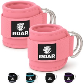 Roar® - Foot Straps Cable Pull, Foot Cuffs Cable Pull, Set of 2 for Cable Pull, Foot Loop, Foot Cuffs, Kickbacks Loop, Fitness Cable Pull (Neoprene)