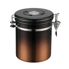 Home Bay Coffee Canister 1.5L Airtight Coffee Container with Date Tracker Lid, Stainless Steel Canister for Kitchen, Food Storage, Black Copper Gradient