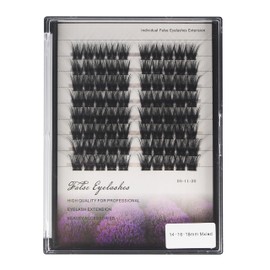 Dedila Grafting Individual Clusters Eyelashes Mixed 10-12-14-16mm/14-16-18mm D Curl Makeup Soft and Lightweight Volume Eye lashes Extensions Wide Stem Glue Bonded DIY Home Lashes (mixed 14-16-18mm)