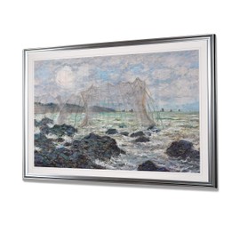 Monet Wall Art Collection Fishing nets at Pourville II Fine Giclee Prints Wall Art in Premium Quality Ready to Hang - Silver Frame
