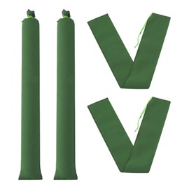 PATIKIL 5' x 6" Sand Bag for Flooding, 4 Pack Long Canvas Sandbags Thickened Water barriers for Flooding with Binding Elastic Band for Door Flood Control, Green