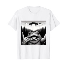 Alien Frog Selfie with UFO T-Shirt