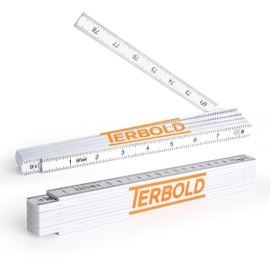Terbold 2pk Folding Ruler Yard Stick | 6ft Imperial 2m Metric Measuring Stick | Durable Fiberglass Foldable Yardstick Tape Measure Construction Rulers