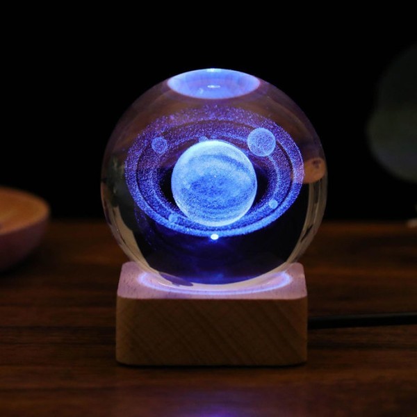 HeZhiNing Crystal Ball Night Light Creative Night Scene Astronomy 3D