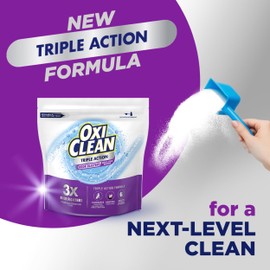 OxiClean Triple Action Odor Blasters Odor and Stain Remover Powder, Use with Detergent, Eliminates Tough Odors and Removes Stains, Color Safe and Chlorine Free, 6.5 lbs