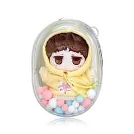 siawadeky Pain Bag, Thrust Bag, Fully Transparent, 2-Way, For Stuffed Animals, Zipper Bag, Waterproof, Dustproof, Clear Pouch, Large Capacity, Showing Bag, Doll Holder, Sewn Pouch, Convenient Removal,
