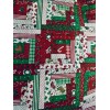 Unbranded VTG Patchwork Christmas Log Cabin Cheater Quilt Pattern Cotton