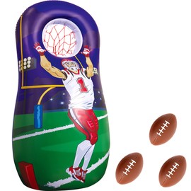 JOiFULi Inflatable Quarterback Football Target Toss Party Game, Sports Toys and Gifts for Kids Boys Girls and Family