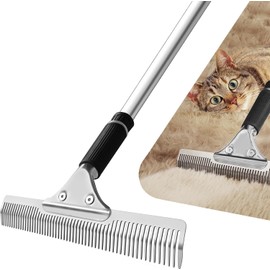 Pet Hair Carpet Rake - Multi-Surface Brush & Broom for Fluffy Rugs & Carpets - Efficient Pet Hair Removal Tool