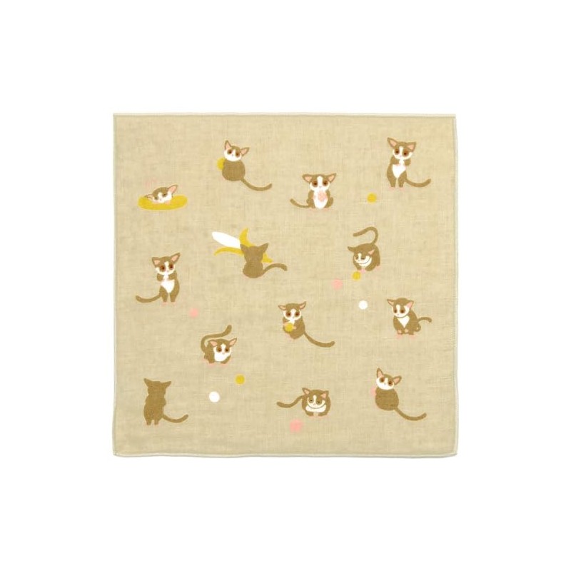 Hamamonyo Washed Towel Handkerchief Japanese Taupe
