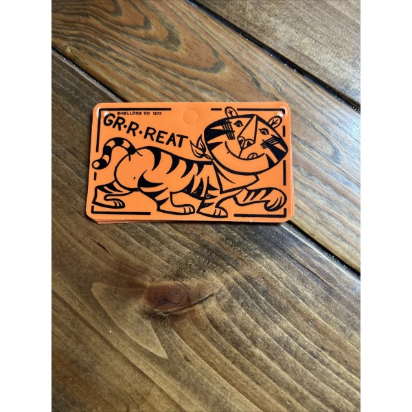 Kellogg's Tony the Tiger--1973 Kellogg's Plastic Bicycle License Plate