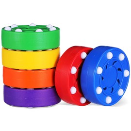 CLISPEED 6 Pcs Ice Hockey Roller, Indoor and Outdoor Floor Roller Hockey Training Balls, Multi-Colored ABS Ball for Street and Field Practice