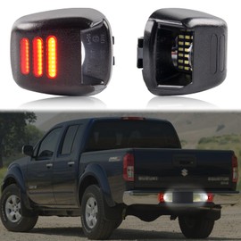 POPMOTORZ LED Number Plate Light for Navara D40 2005-2018 Frontier ACMAT ALTV Suzuki Equator, LED License Plate Light with CanBus Error Free 2835 SMD Red and White Light, Pack of 2