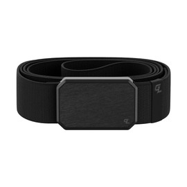 Groove Life Groove Belt Gun Metal/Black - Men's Stretch Nylon Belt with Magnetic Aluminum Buckle, Lifetime Coverage - Small (28-32")