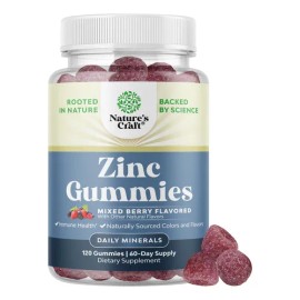 Natures Craft Gomitas De Zinc Para Adultos - 50 Mg Citrato