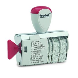 Trodat 1117 Classic Fechador Formulario Español de Entintaje Manual, Meses Abreviados, Marcada 6 x 56 mm aprox.
