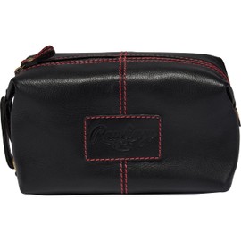 Rawlings Travel Kit Toiletry Bag Collection | Leather | Multiple Styles & Colors, Black | Wild Card, 4" x 8" x 4.75"