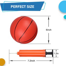 Anzmtosn Small Indoor Basketballs For Mini Door Basketball Hoop, Kids Pool Beach Balls 16CM Bouncy Balls Toddlers Replacement Rubber Basketball Sports Activity for School Playground Home Office