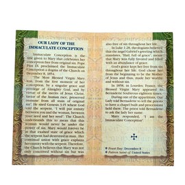 William J. Hirten Deluxe Catholic Holy Card with Traditional Prayers (Immaculate Conception)
