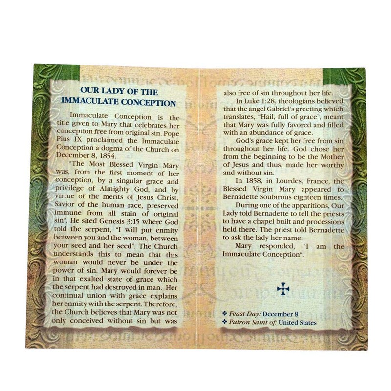 William J. Hirten Deluxe Catholic Holy Card with Traditional Prayers