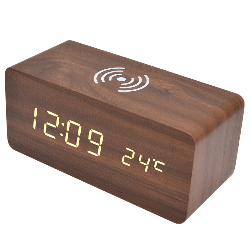 Digital Alarm Clock Wireless Charging Automatic Temperature Detection Safe Stable