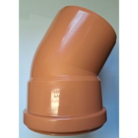Soil Pipe 30 Degree Bend 160 mm Inlet - Push Fit - Brown - Waste