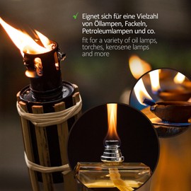 COM-FOUR® Wick for oil lamps can be cut to size, replacement wick for garden torch, bamboo torch, lamp wick oil lamp, torch wick, round, 500 cm x diameter 8 mm (1 piece - 500 cm x 8 mm)