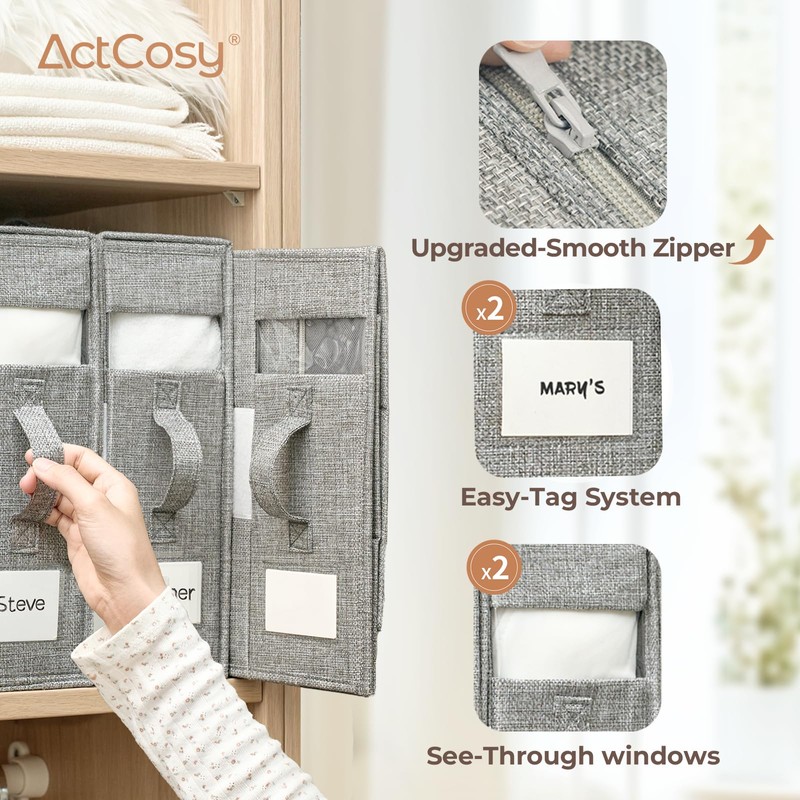 ActCosy 8Pack Sheet Organizers and Storage with Handles – Foldable
