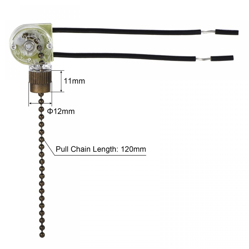 sourcing map Pull Chain Switch On-Off Speed Replacement ZE-109 for