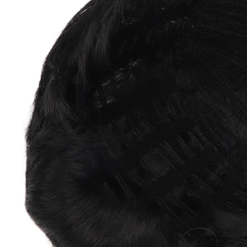 Men's Short Black Wig High Temperature Silk Layered Realistic Breathable